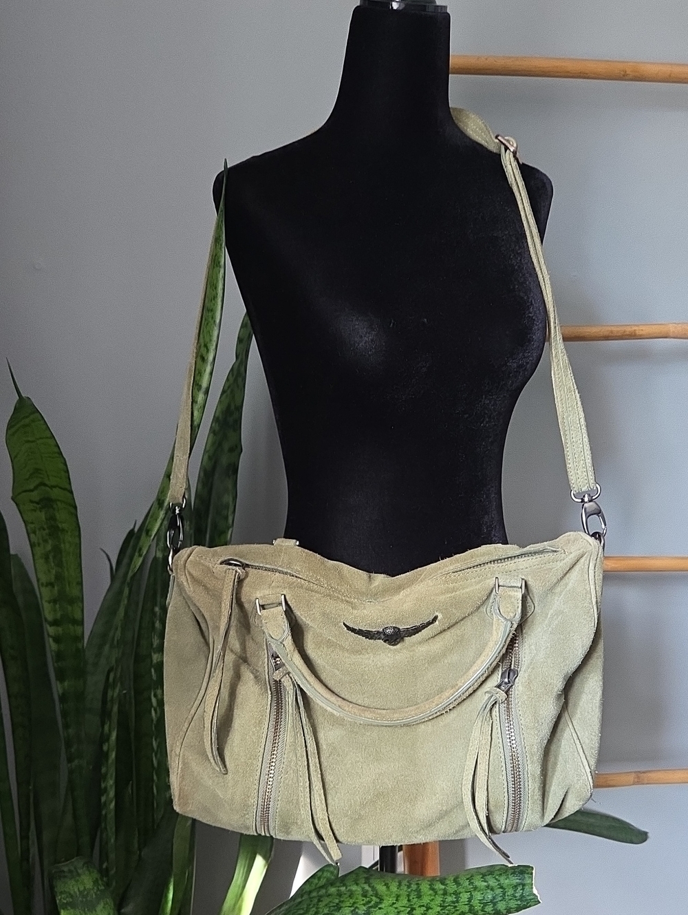 Zadig & Voltaire SUNNY Suede Shoulder Bag